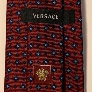 Red Versace Tie Gently Loved Condition, Made in Italy, 100% Silk
